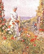 Childe Hassam Celia Thaxter in Her Garden, oil painting reproduction